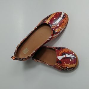 FitFlop Allegro Splatter Ballerina Flats Brick Red - 8
